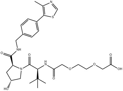 CAS# 2172820-08-3|2- (2- (2-(((s) -1-((2S, 4R) -4-hydroxy-2-((4- (4-methylthiazol-5-yl) benzyl) carbamoyl) pyrrolidin-1-yl) -3,3-dimethyl-1-oxobutan-2-yl) amino) -2-oxethoxyoxy) -3,3-dimethyl-1-oxobutan-2-2-yl) amino) -2-oxethoxyoxyyxy) aciG